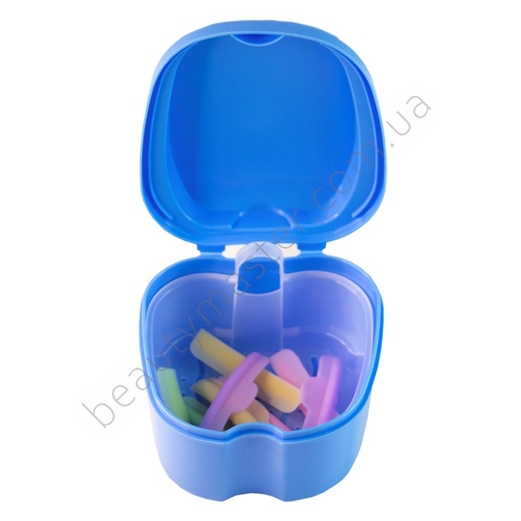 Container for cleaning curlers blue