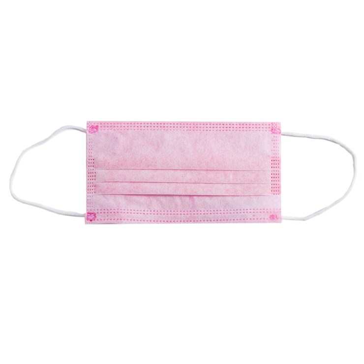 SanGig Mascarillas faciales tricapa rosadas, paquete de 50 unidades