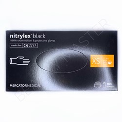 Nitrylex Перчатки Black нитриловые, черные, р.XS, пачка 100шт