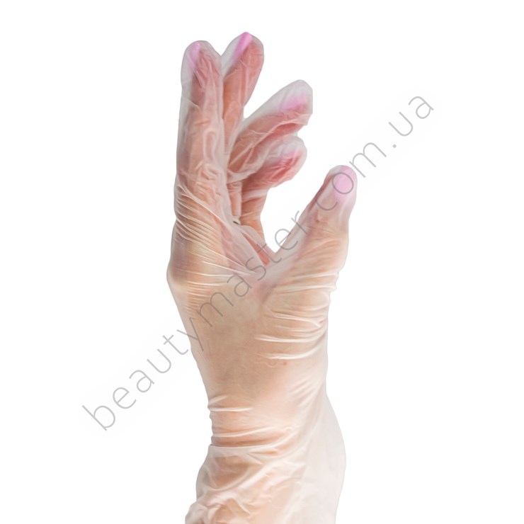 SEF Vinyl gloves, transparent, size M, pack of 100