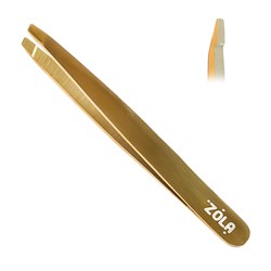 ZOLA Пінцет для брів GOLD скошений