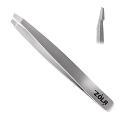 ZOLA Пінцет для брів SILVER скошений