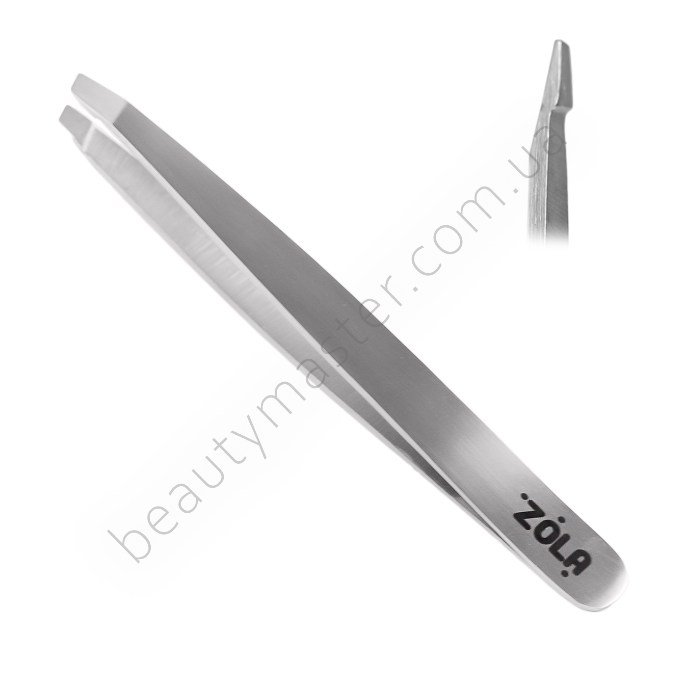 ZOLA Пінцет для брів SILVER скошений