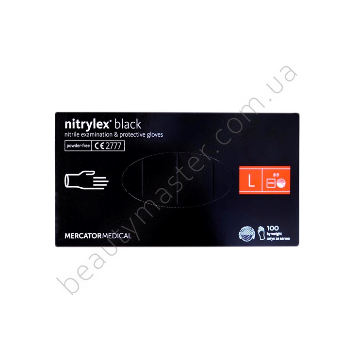 Nitrylex Рукавички Black нітрилові, чорні, р.L, пачка, 100шт