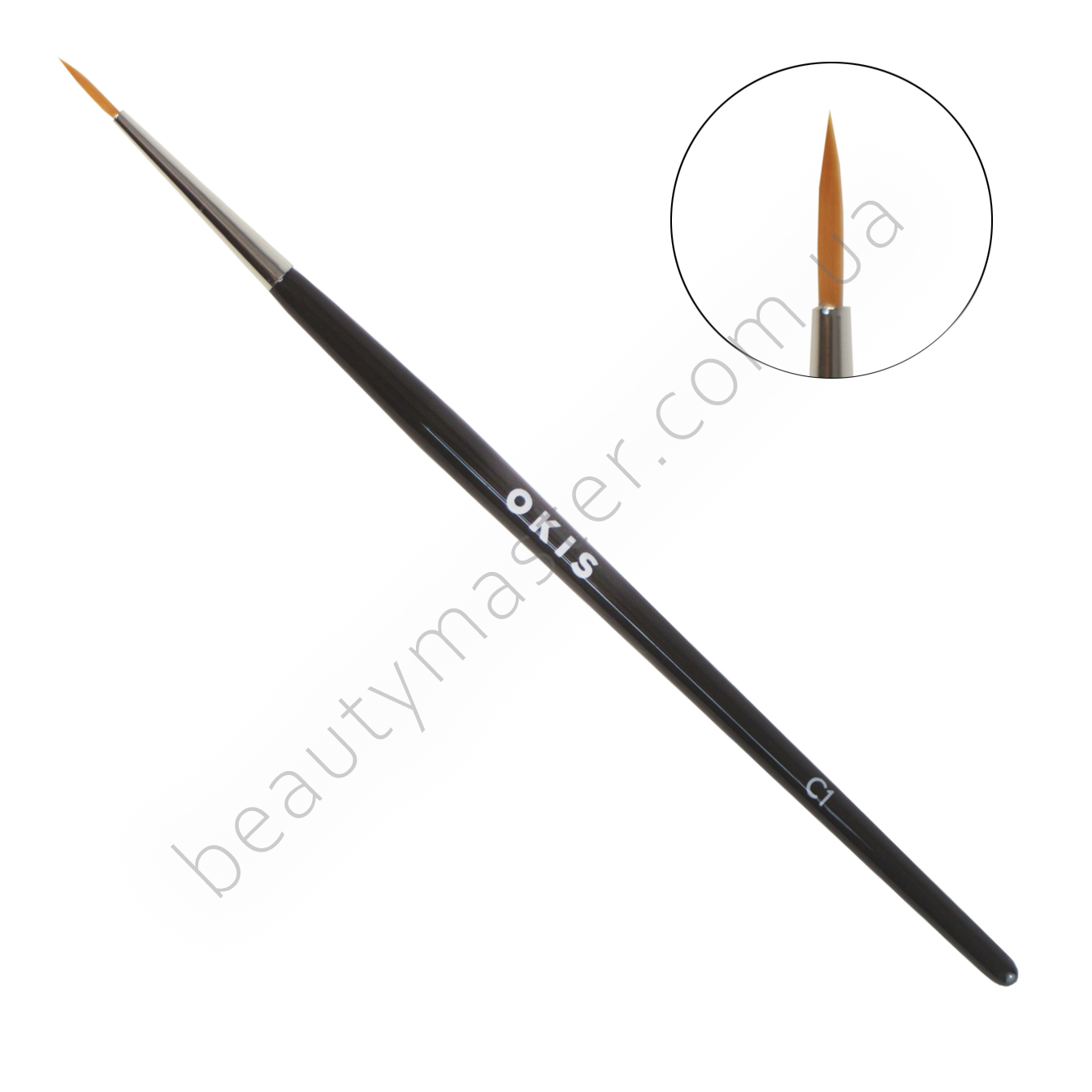 OKIS BROW Пензель C1 black круглий для фарби з нейлону