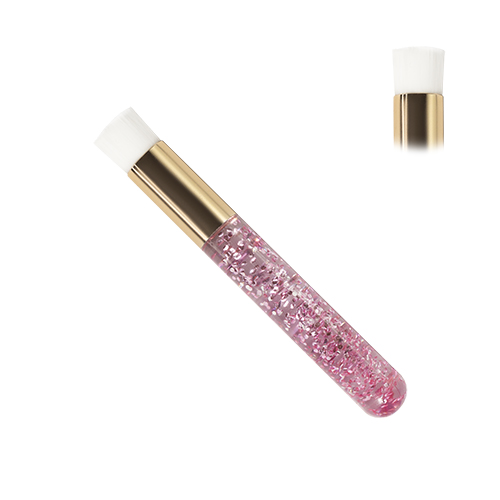 Cepillo limpiador de pestañas y cejas rosa brillante