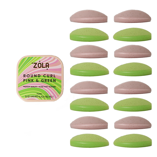 ZOLA Rollers lifting + curling Round curl rosa y verde 8 pares