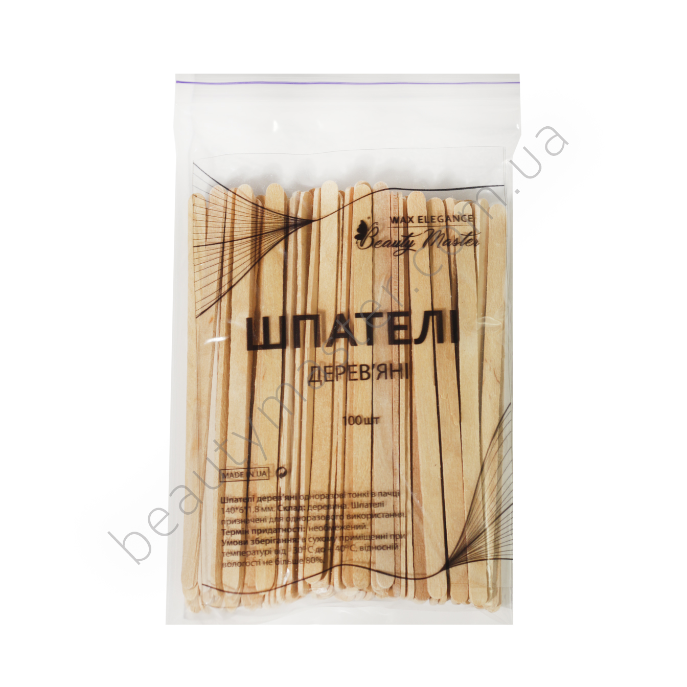 Espátulas de madera estrechas y densas 140*6*1,8 mm, 100 unidades Beauty Master