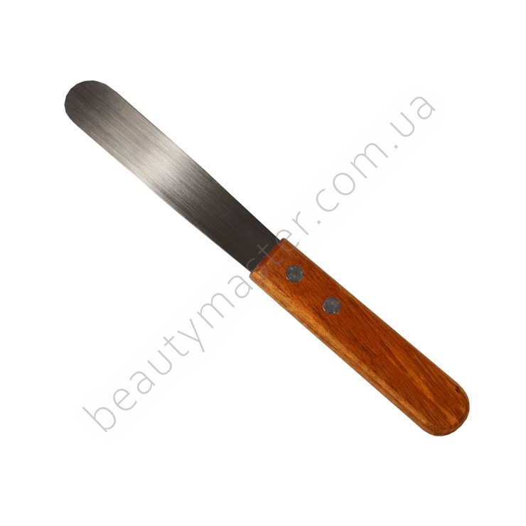 Depilatory spatula metal with wooden handle, width 1.8-2 cm