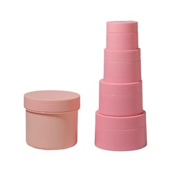 Set of matte pink jars 15, 20, 30, 50, 150 ml