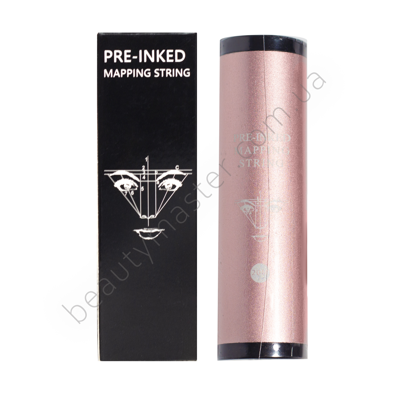 Нить в тубусе для разметки бровей окрашенная 20 метров розовая