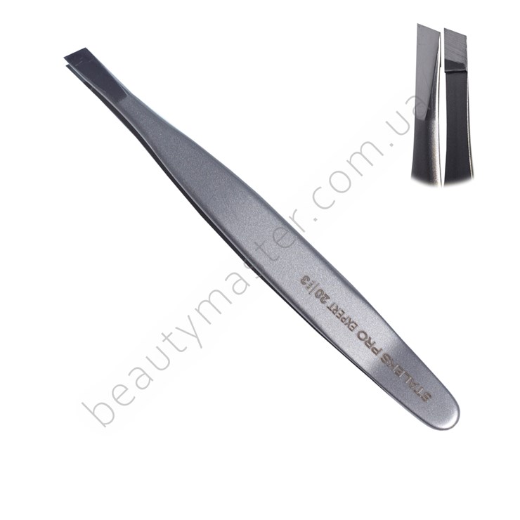 Staleks eyebrow tweezers Expert 20/3 (beveled), metal