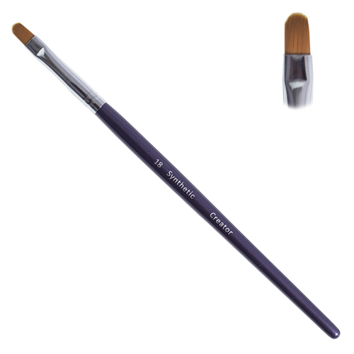 Creator No.18 brush for brows and lips, flat petal-shaped