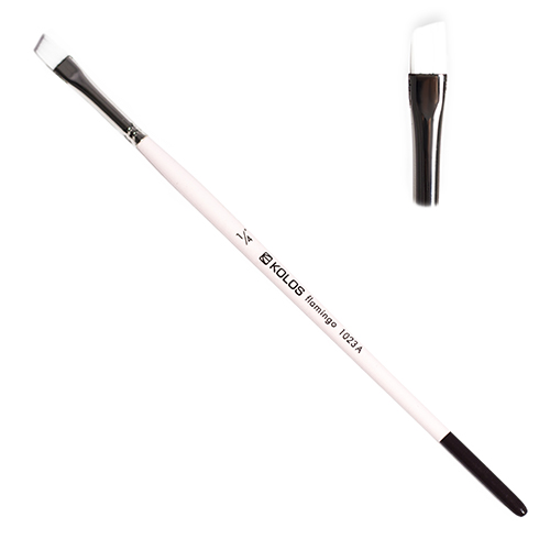 Pincel Kolos nº 1/4 Flamingo biselado blanco sintético 1023A