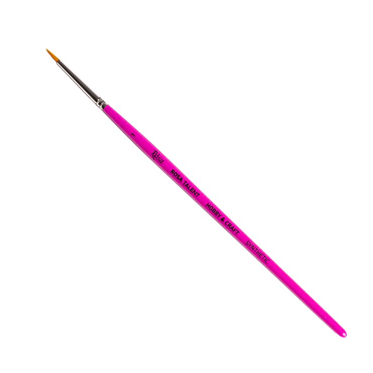 Rosa Hobby&Craft Brush No. 1 round synthetic pink