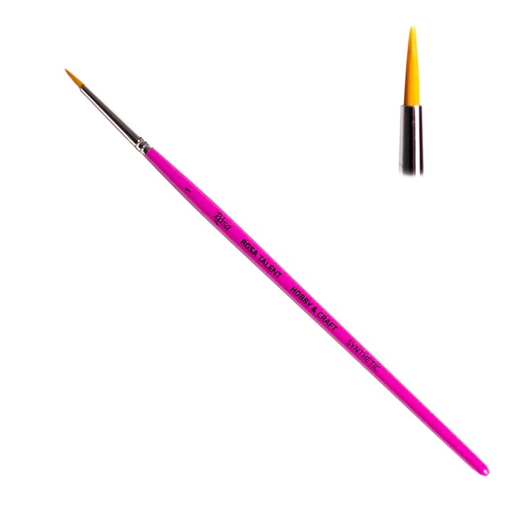 Rosa Hobby&Craft Brush No. 1 round synthetic pink
