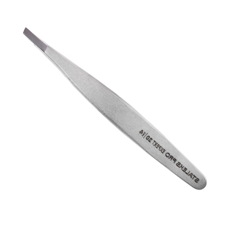 Staleks eyebrow tweezers Expert 20/4 (beveled), metal