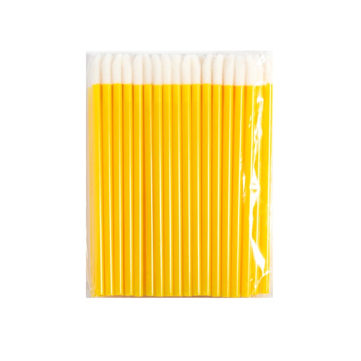 Macro cepillo aplicador para limpieza de pestañas 50 uds, amarillo