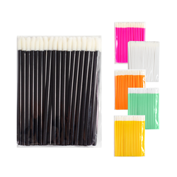 Macro cepillo aplicador para limpieza de pestañas 50 uds, negro