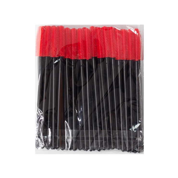 Pinceles de silicona, negro-rojo, pack. 50 pcs