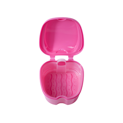Container for cleaning eyelash curlers dark pink