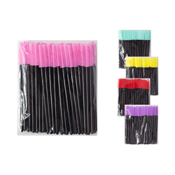 Silicone brushes, black-pink, pack. 50 pcs