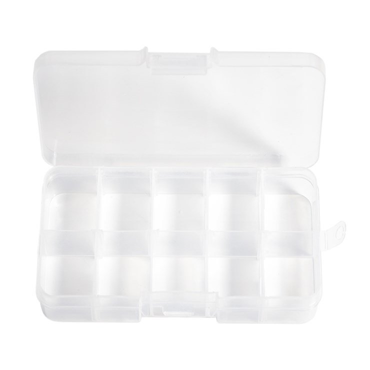 Organizer for rollers with 10 sections, transparent