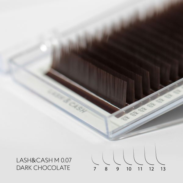 LASH&CASH, вії DARK CHOCOLATE, mix 28 ліній (M, 0,07, mix (7-13))