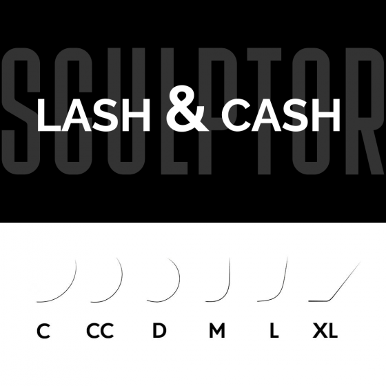 SCULPTOR LASH&CASH, black eyelashes, individual lengths, 28 lines (C; 0,10; 11)