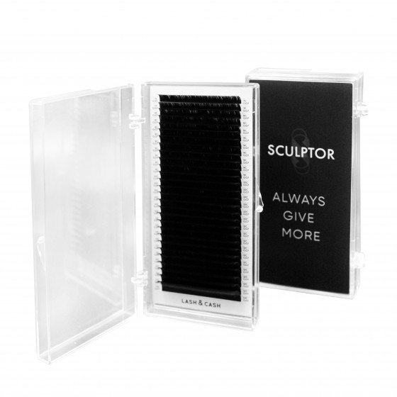 SCULPTOR LASH&CASH, black eyelashes, individual lengths, 28 lines (C; 0,10; 11)