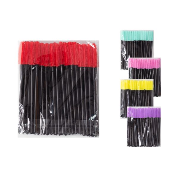 Pinceles de silicona, negro-rojo, pack. 50 pcs