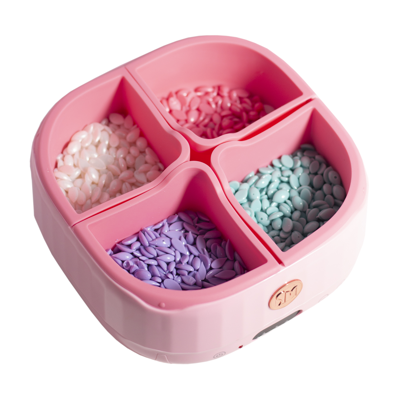 Воскоплав SM-5001A на 4 силиконовых отделения, с регулятором, розовый