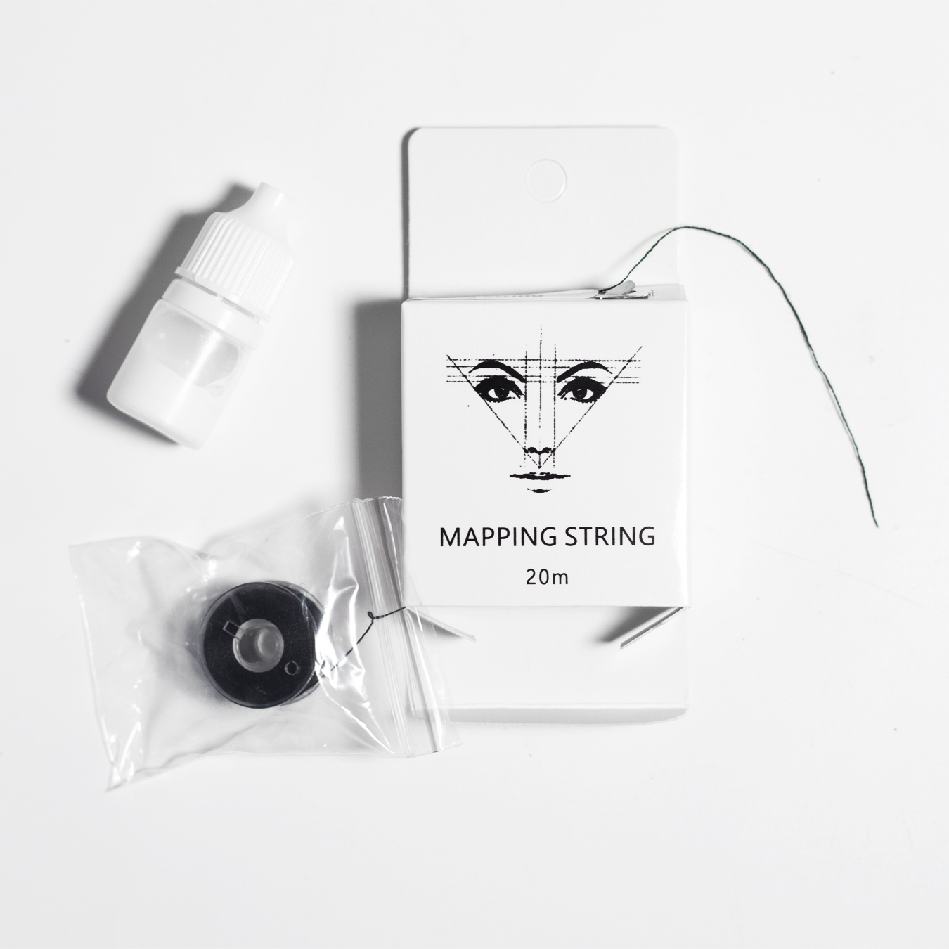 Thread for marking 20 meters, set with white dye