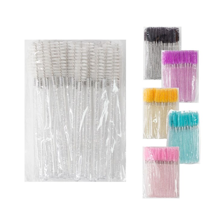 White nylon brushes with glitter, pack of 50 pieces