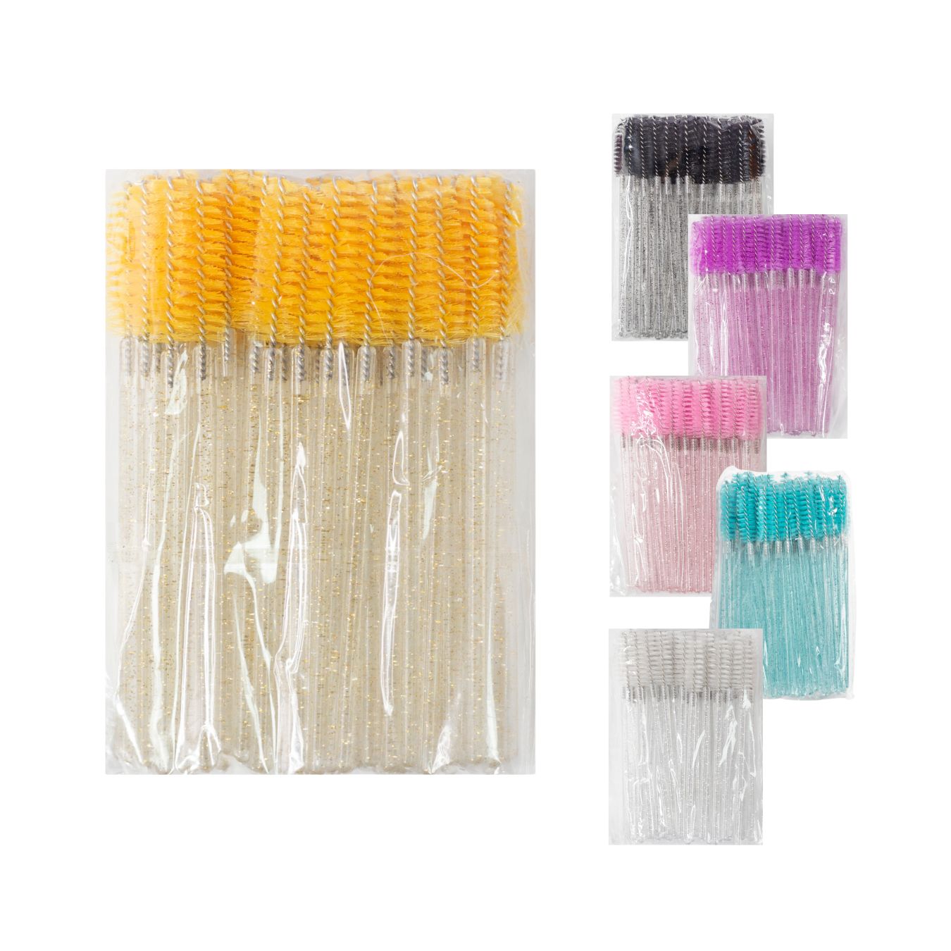 Pinceles de nylon con purpurina amarillo, 1 ud. 50 uds.