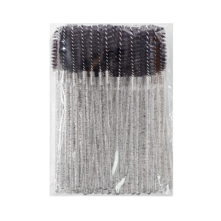 Nylon brushes with glitter black, pack of 50 pieces