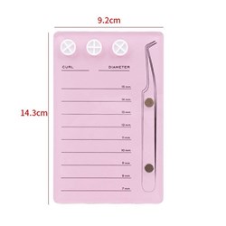 Palette for eyelash extensions (7-15 mm) with magnet for tweezers, pink
