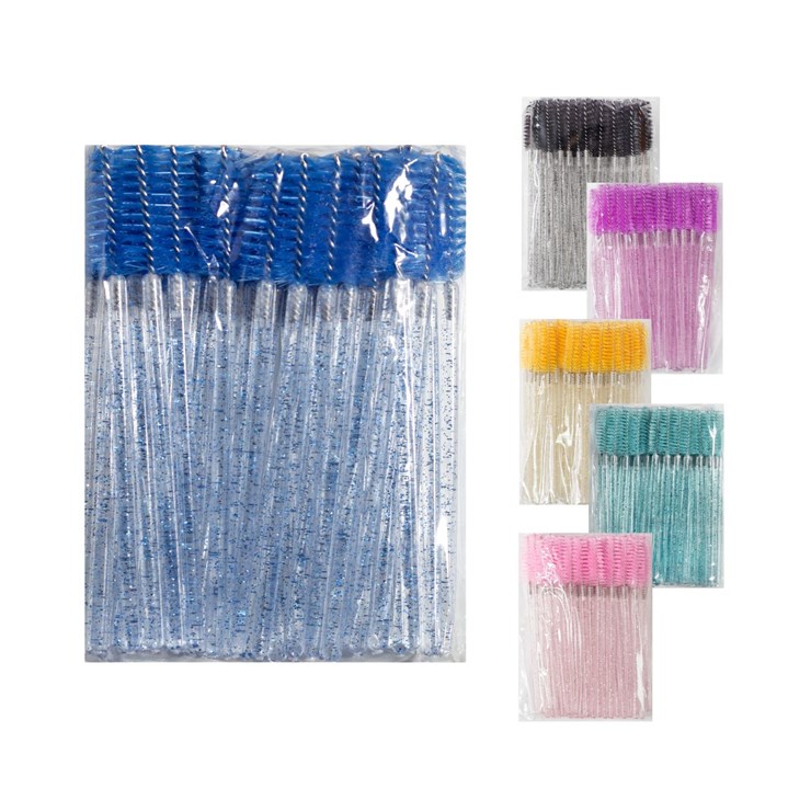 Nylon brushes with glitter blue, pack of 50 pieces