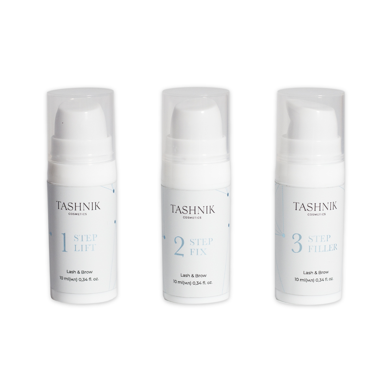 TASHNIK COSMETICS Набір для ламінування вій та брів LASH&BROW LAMINATION SYSTEM 3*10мл