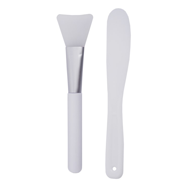Mask preparation and application set (bowl, spatula, brush) white