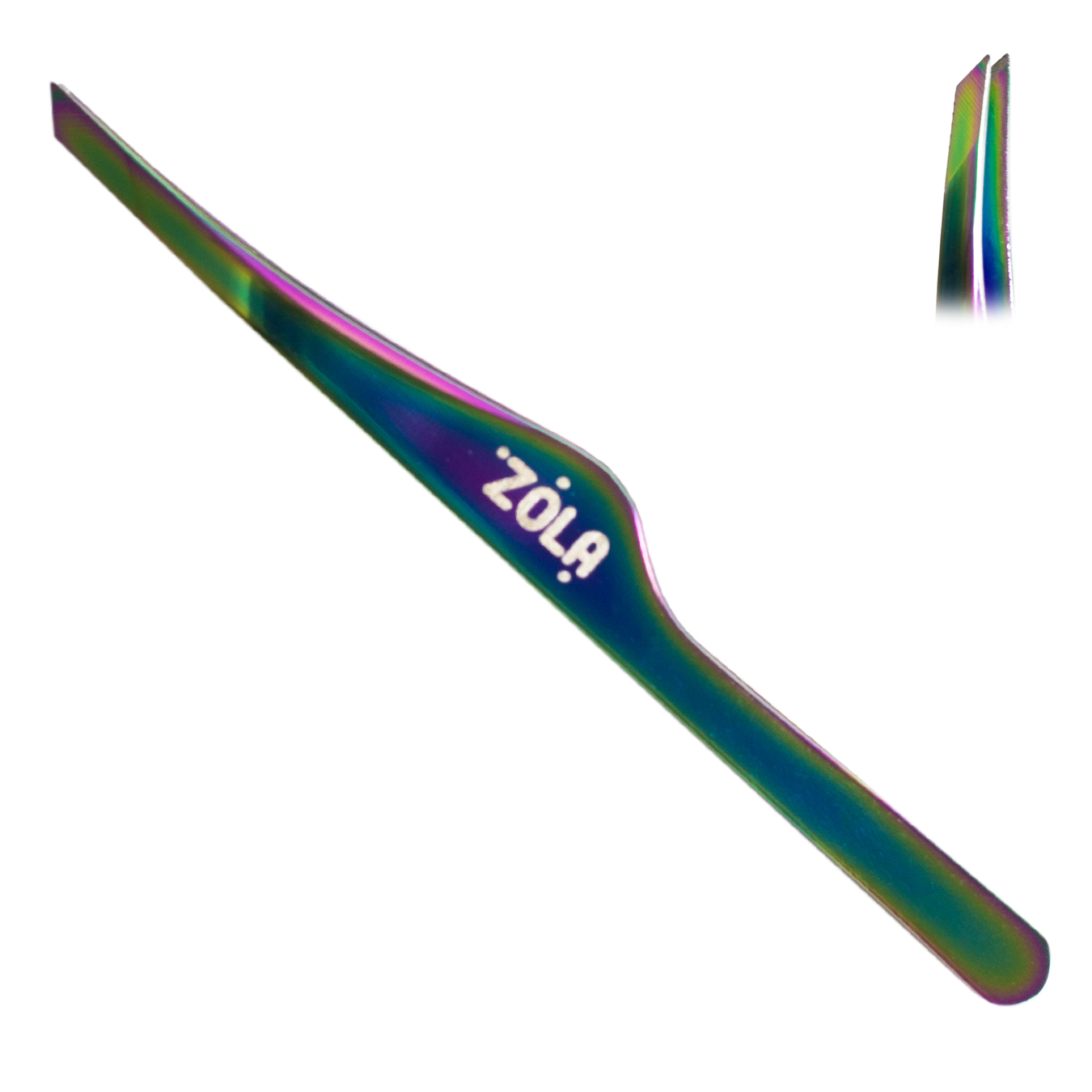 ZOLA Пінцет скошений професійний для брів RAINBOW