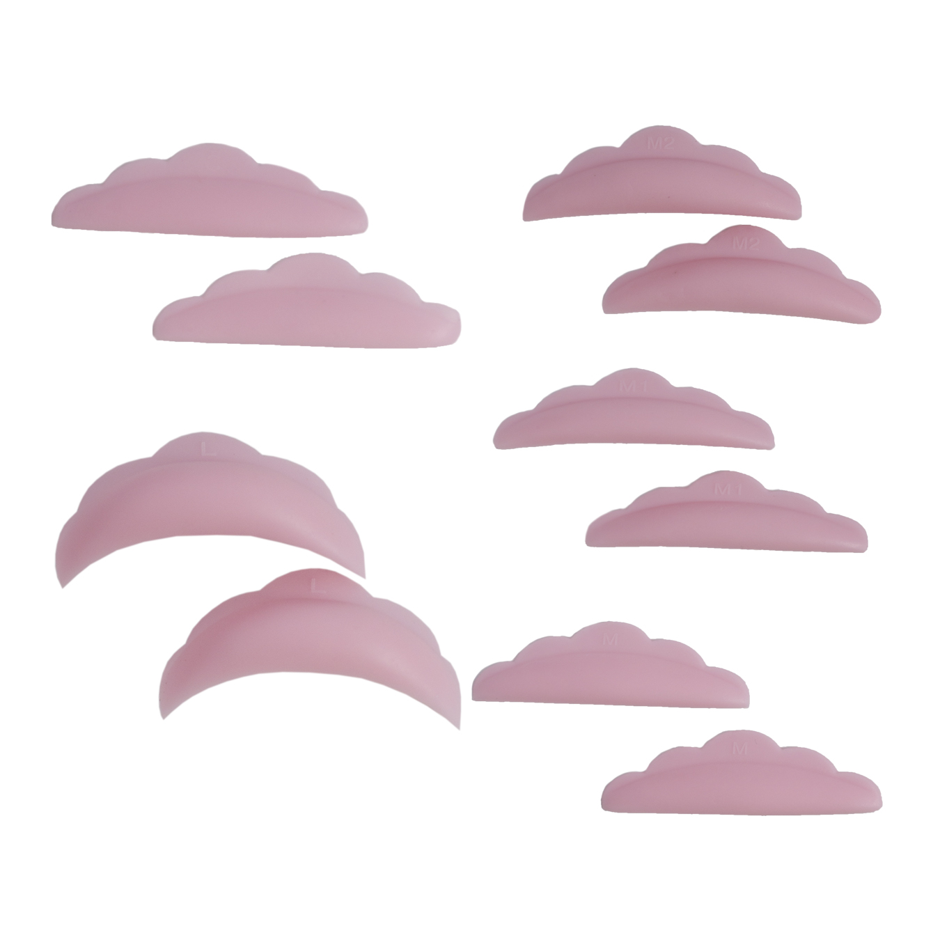 LASH SECRET Set of pink eyelash curlers 5 pairs (S, M, M1, M2, L)