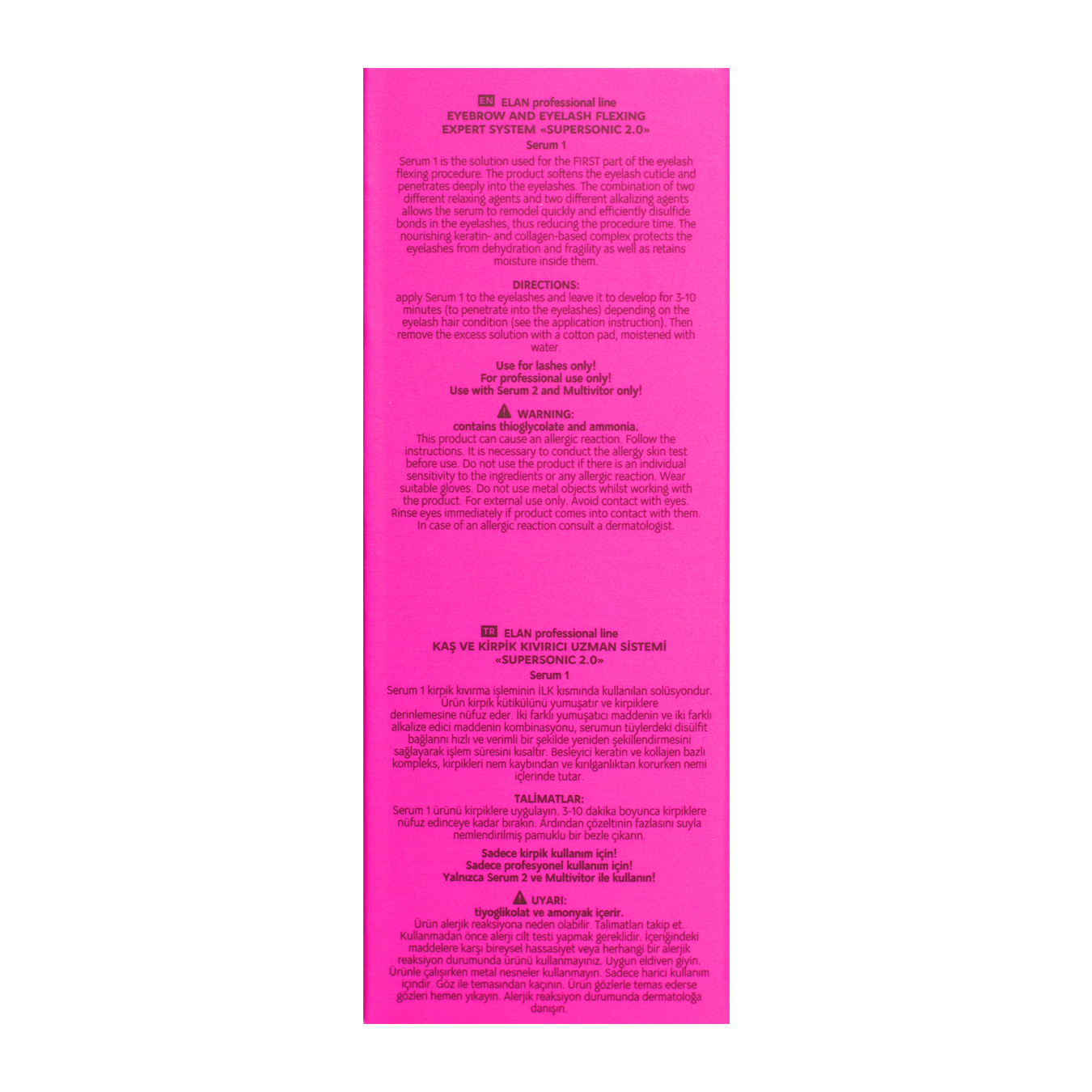 ELAN Експерт-система флексингу брів та вій «SUPERSONIC 2.0» Серум 1 рожевого кольору, 10 мл