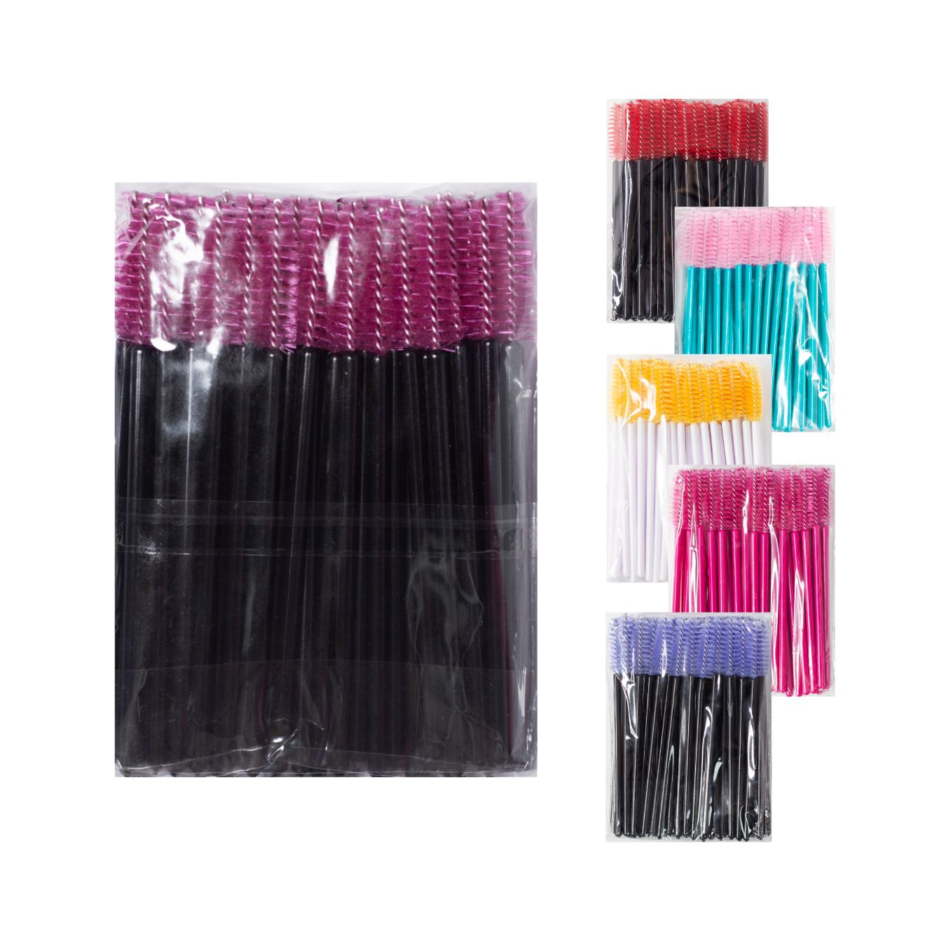 Nylon brushes, black-raspberry, pack. 50 pcs.