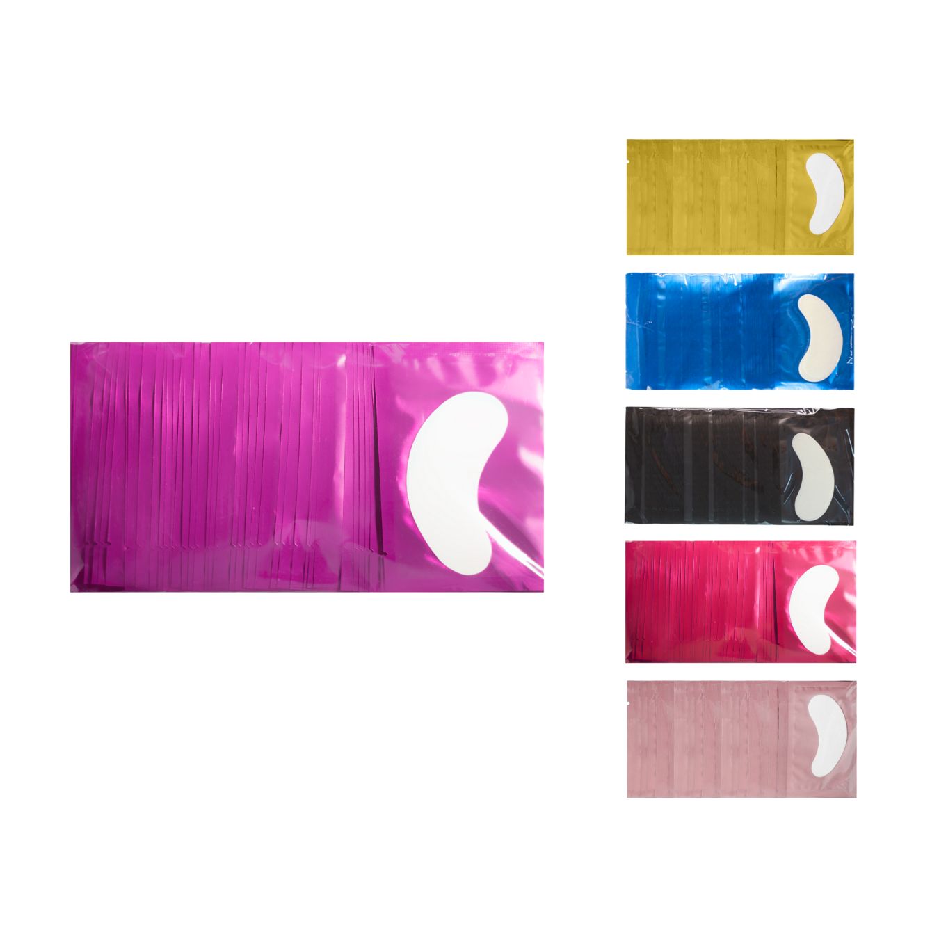 Гідрогелеві патчі для вій, фіолетові, набір (50 шт)