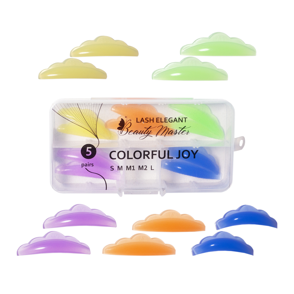 BEAUTY MASTER Валики для ламінування вій округлі Colorful joy, 5 пар