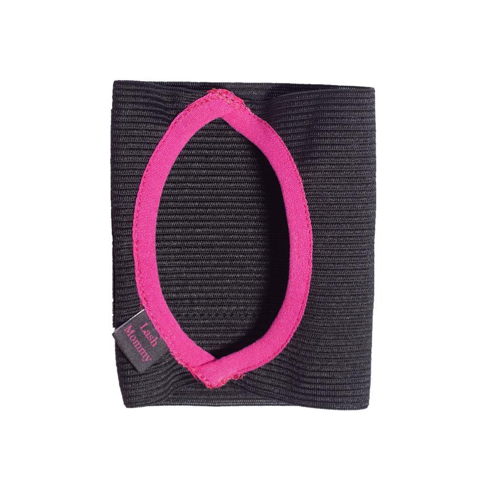 LASH MOMMY Рукавичка на ліву руку (для правшів) для планшетки на магніті для швидкісного нарощування, чорна з рожевою окантовкою+ 5 планшеток