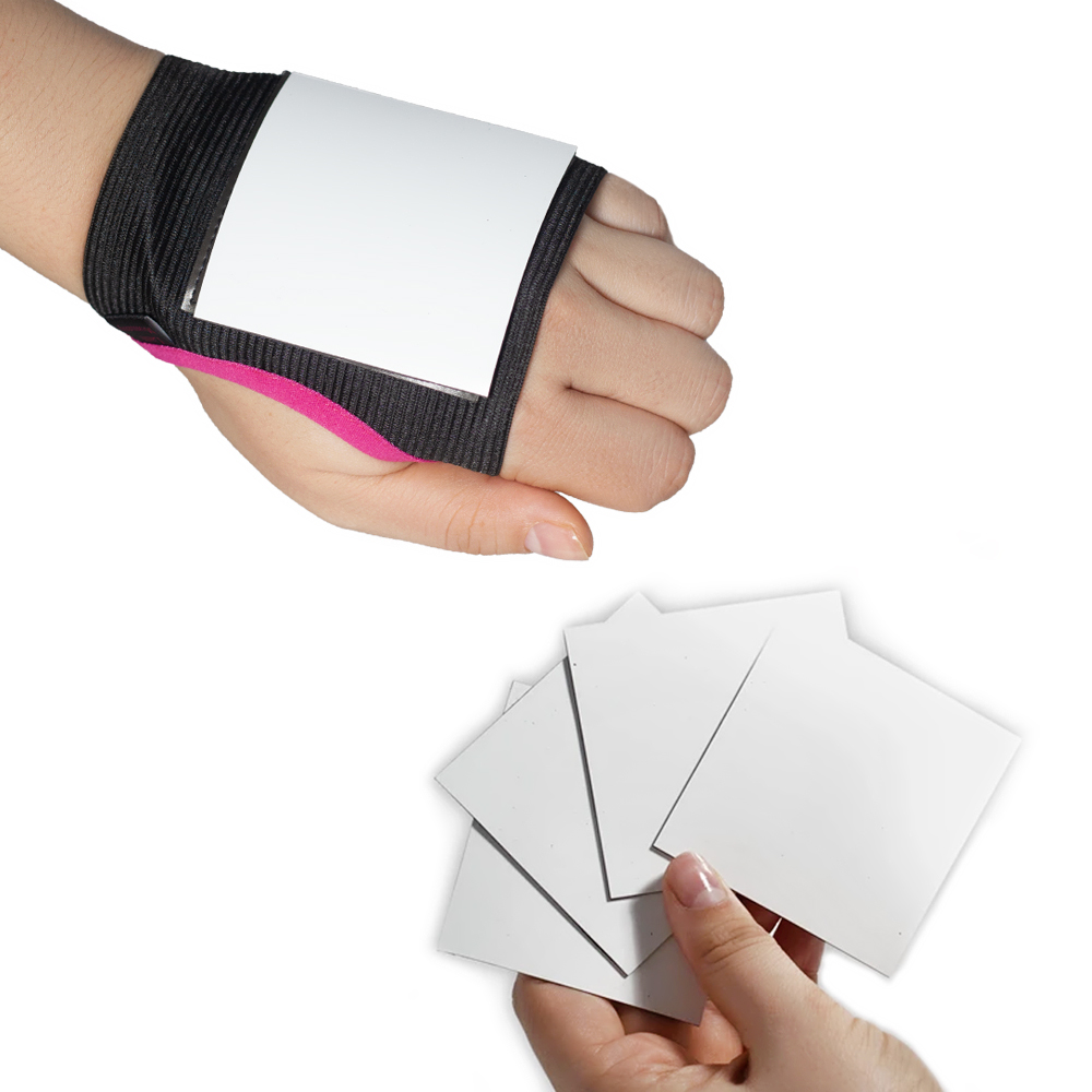 Перчатка на левую руку для планшетки, черная с розовой окантовкой + 5 планшеток