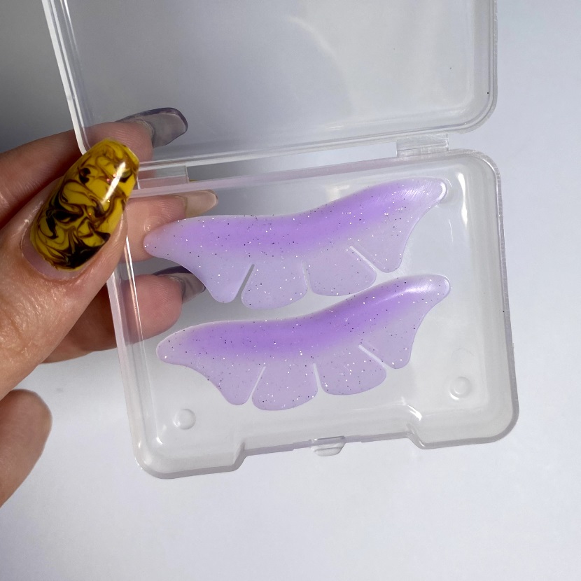 Parches-rodillos para laminar las pestañas inferiores {"Butterflies\", lila, 1 par}
