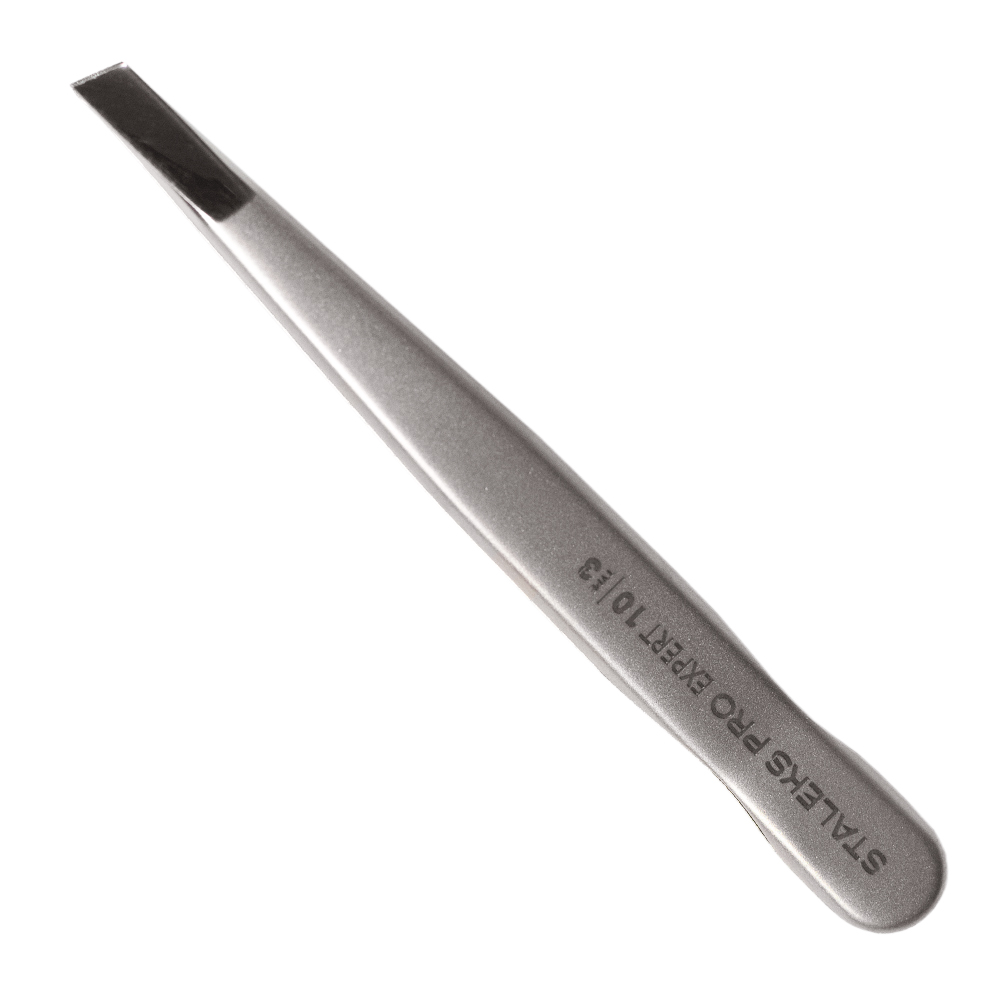 Staleks Expert 10/3 wide beveled eyebrow tweezers